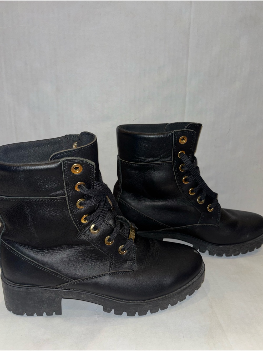 TCX Black Leather Combat Boots